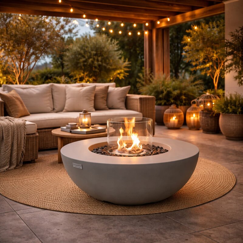 Bio Ethanol Feuerstelle Elementi Roca, Spacegrau