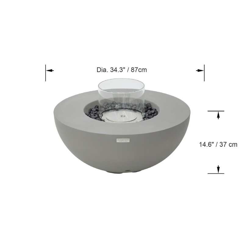 Bio Ethanol Feuerstelle Elementi Roca, Spacegrau