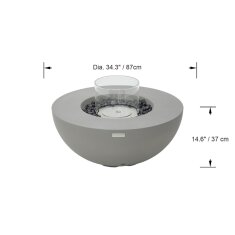 Bio Ethanol Feuerstelle Elementi Roca, Spacegrau