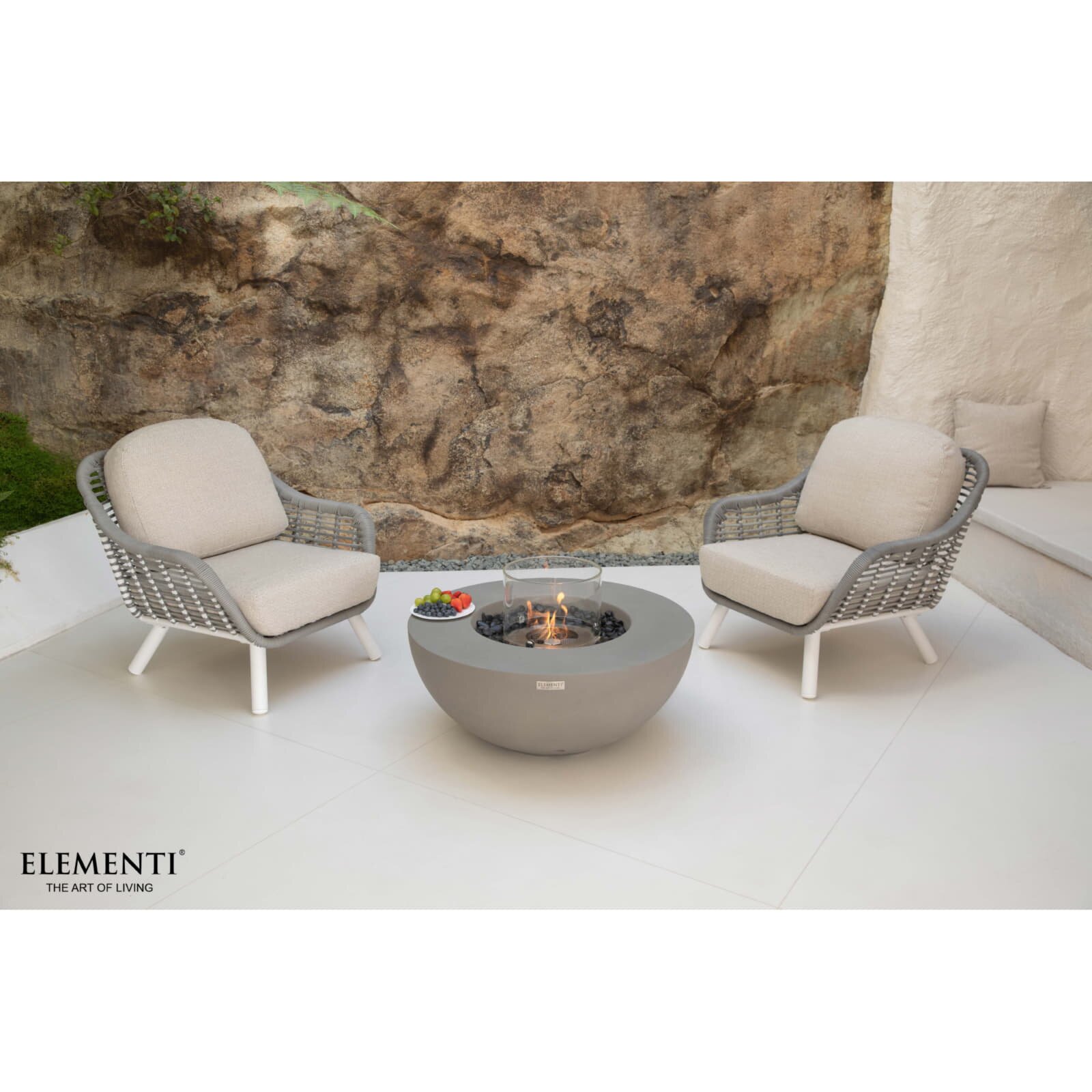 Bio Ethanol Feuerstelle Elementi Roca, Spacegrau