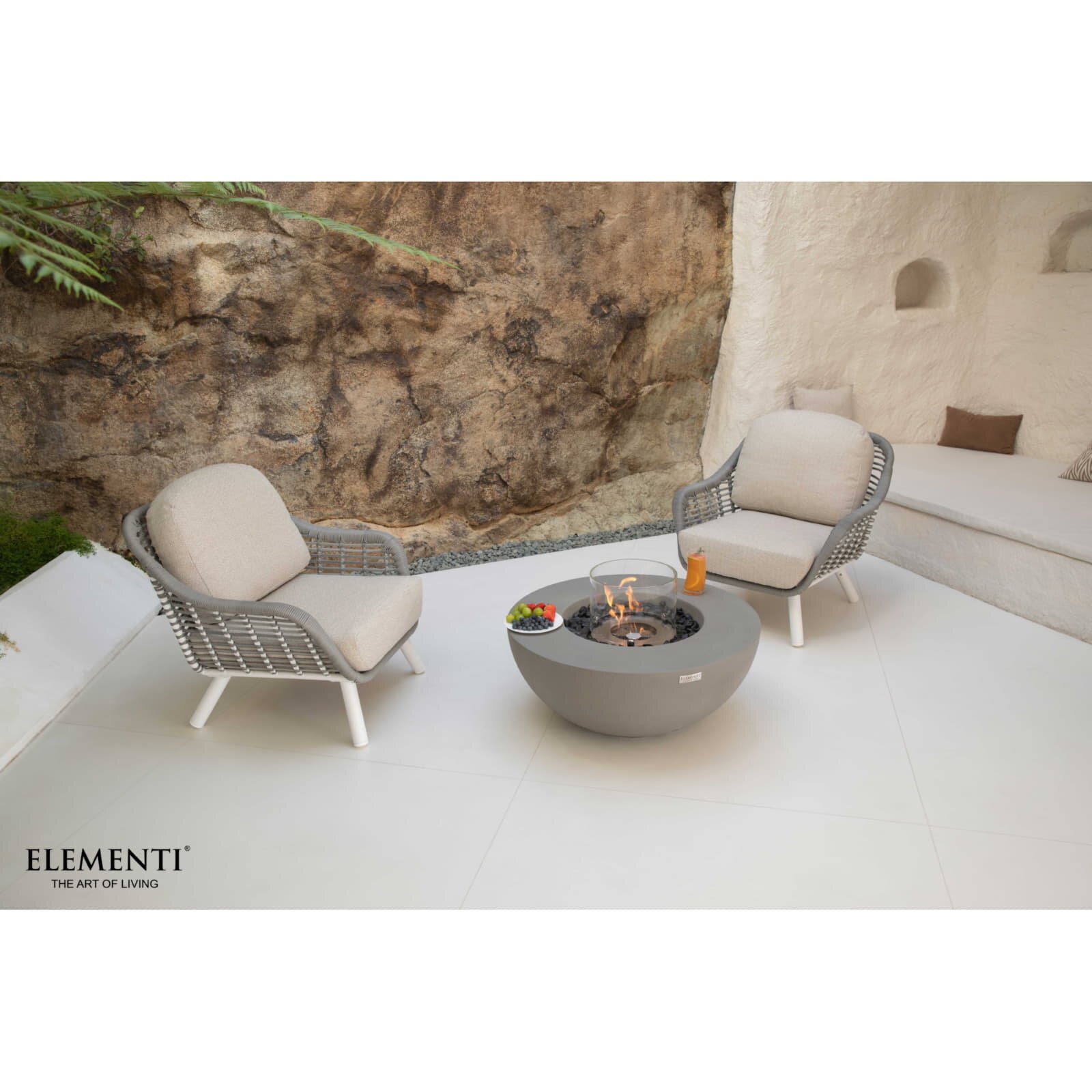Bio Ethanol Feuerstelle Elementi Roca, Spacegrau