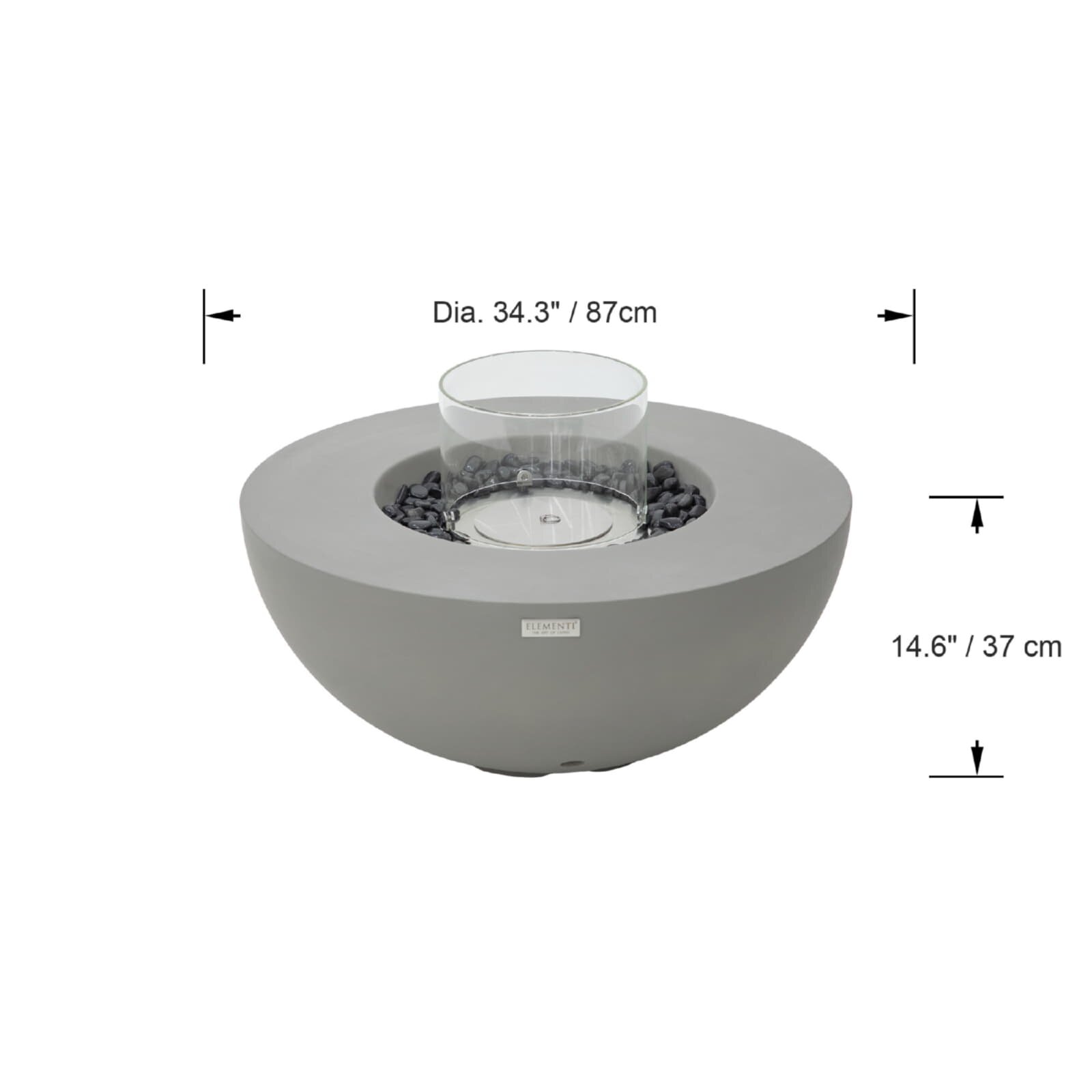 Bio Ethanol Feuerstelle Elementi Roca, Spacegrau