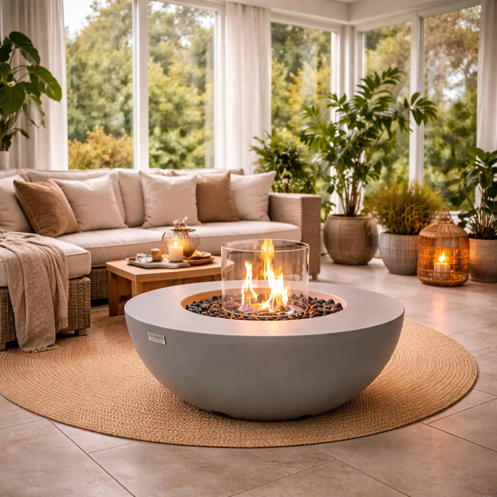 Bio Ethanol Feuerstelle Elementi Roca, Spacegrau