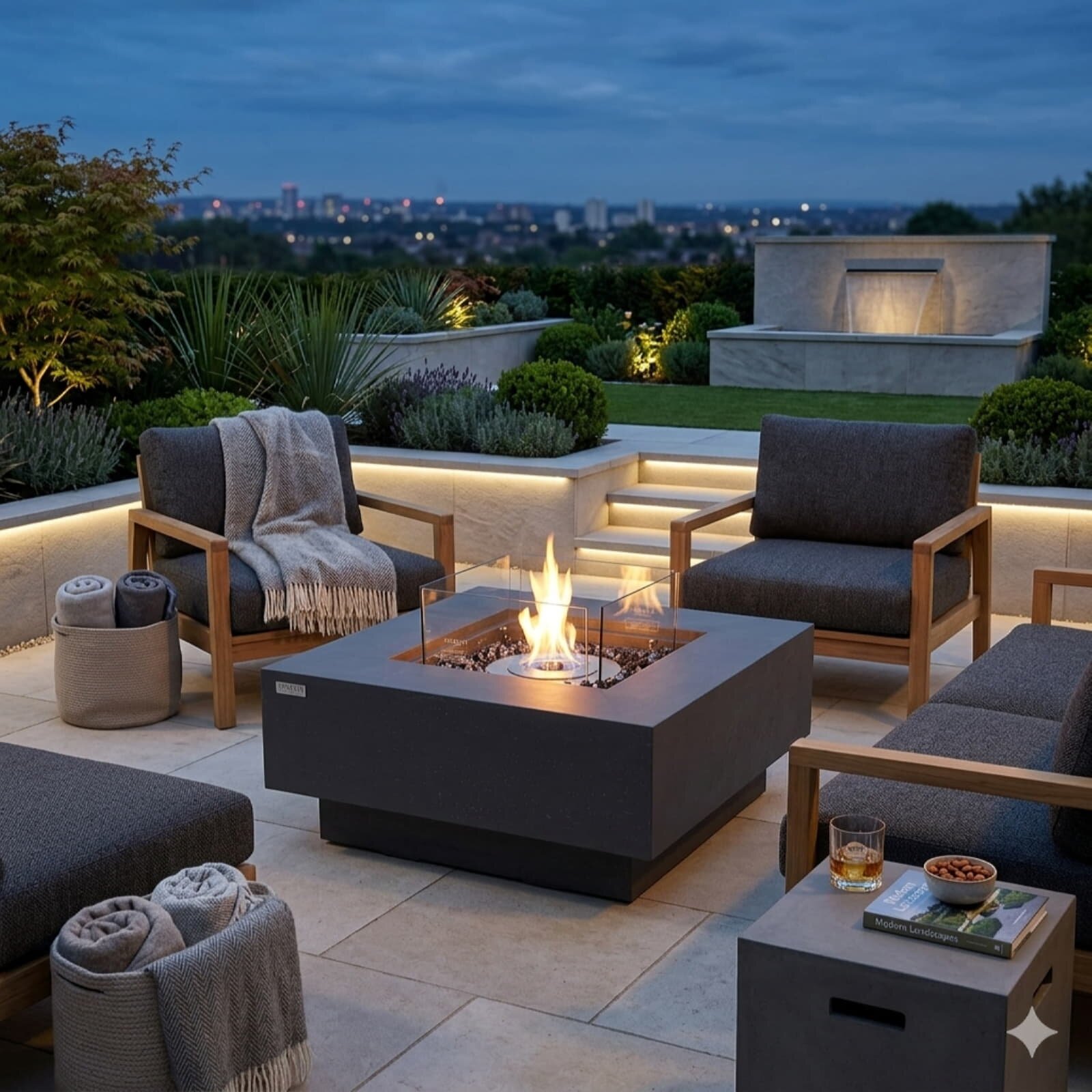 Bio Ethanol Feuerstelle Elementi Manhattan, Schieferschwarz