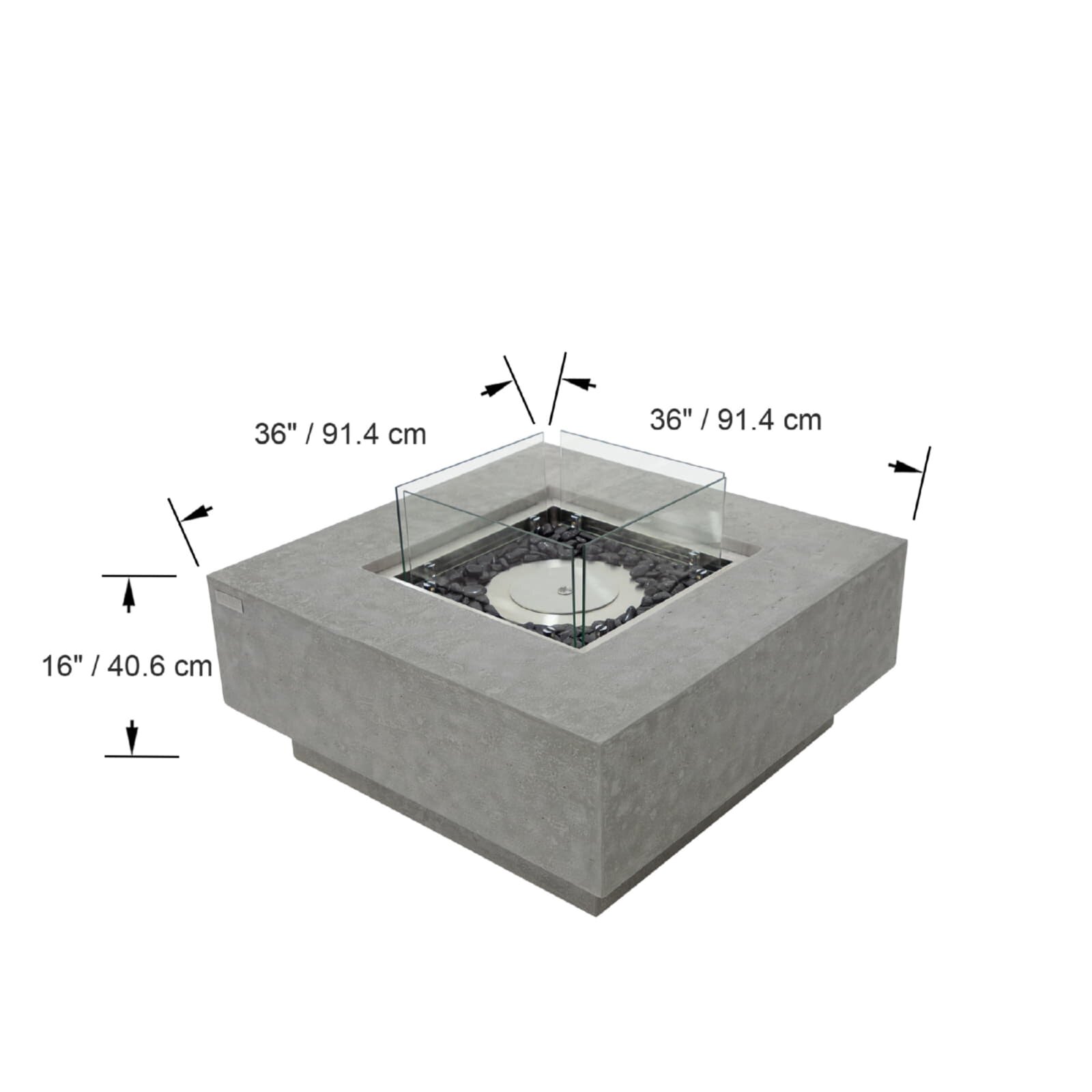 Bio Ethanol Feuerstelle Elementi Manhattan, Spacegrau