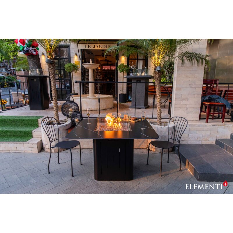 Gas Feuerstelle Elementi+ Esstisch Brugge, Bulgarien Schwarz