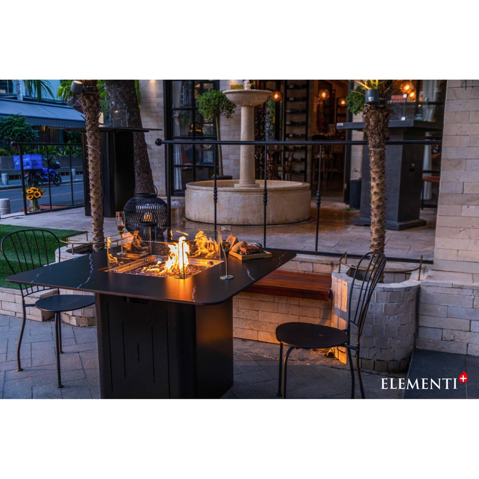 Gas Feuerstelle Elementi+ Esstisch Brugge, Bulgarien Schwarz