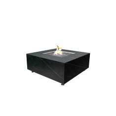 Loungetisch mit Gas Feuerstelle Elementi+ Sofia in Marmor- Optik, Bulgarien Schwarz