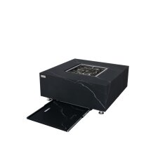 Loungetisch mit Gas Feuerstelle Elementi+ Sofia in Marmor- Optik, Bulgarien Schwarz