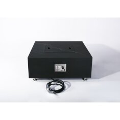Loungetisch mit Gas Feuerstelle Elementi+ Sofia in Marmor- Optik, Bulgarien Schwarz