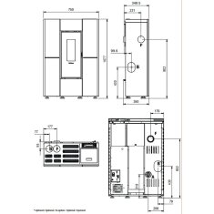 Pelletofen La Nordica Extraflame Marilena Plus Petra 5.0 16 (kanalisierbar) - 8 kW - Naturstein