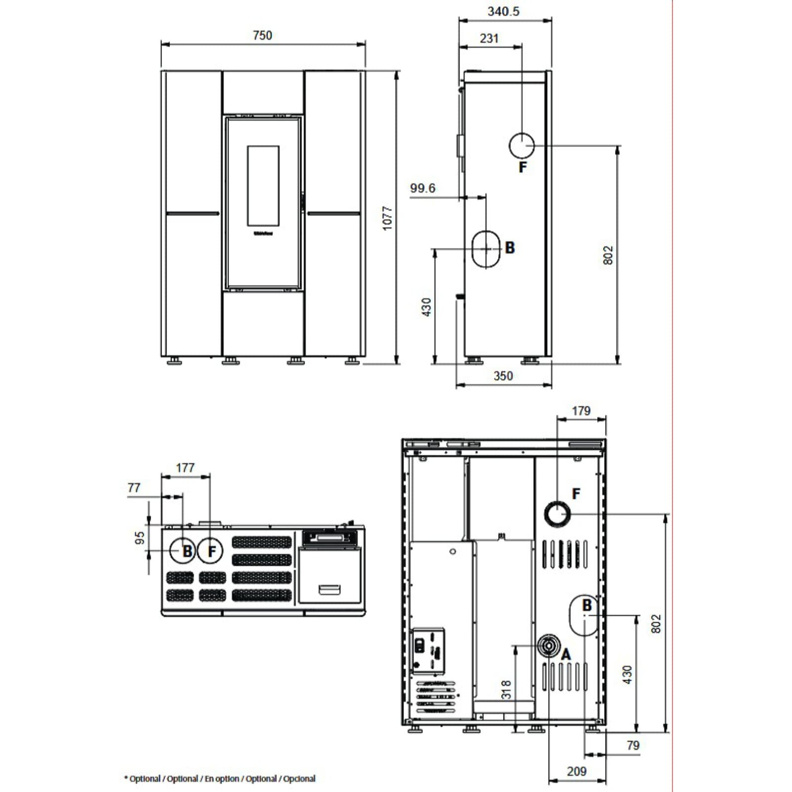 Pelletofen La Nordica Extraflame Marilena Plus Petra 5.0 16 (kanalisierbar) - 8 kW - Naturstein