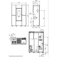 Pelletofen La Nordica Extraflame Marilena Plus Crystal 5.0 16 (kanalisierbar) - 8 kW