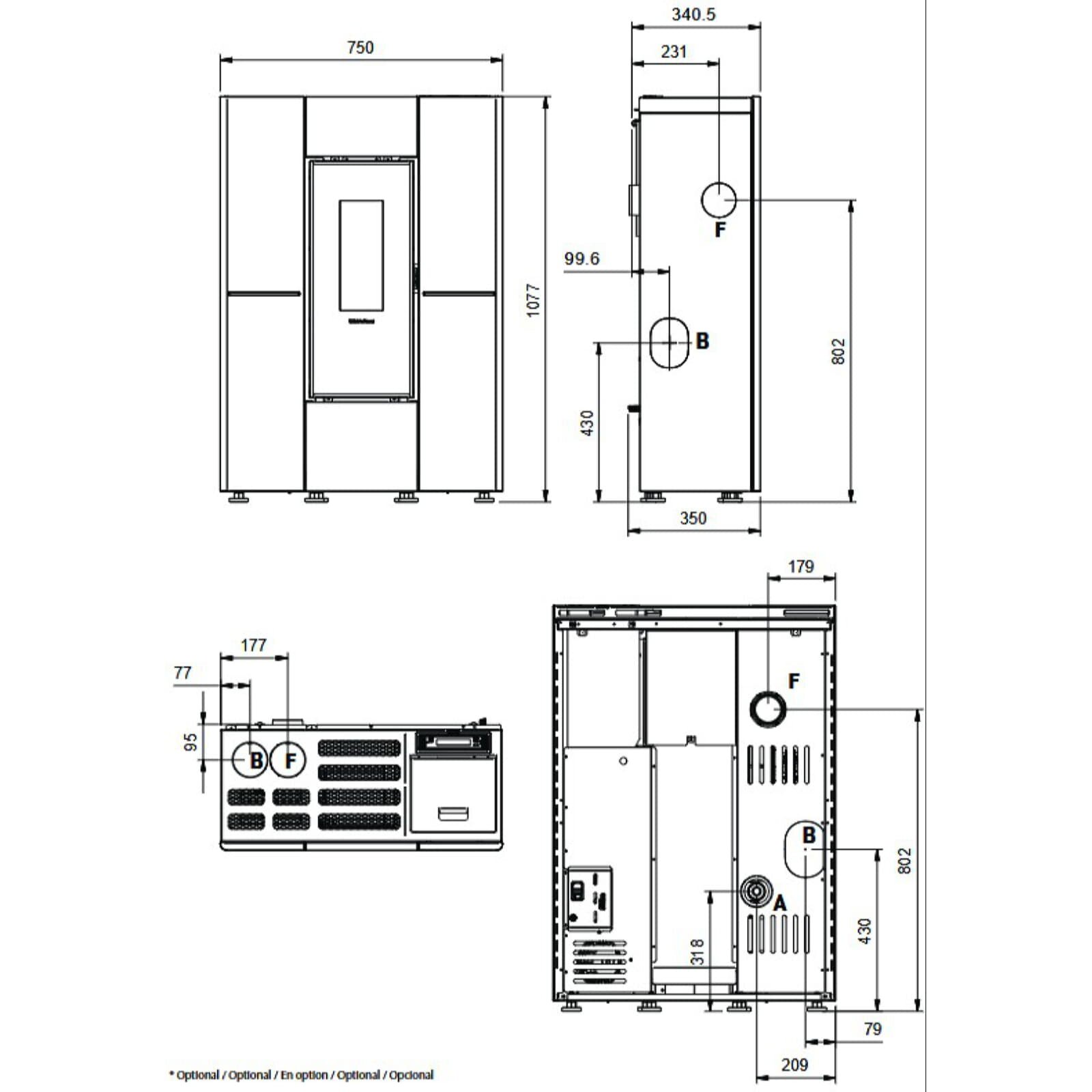 Pelletofen La Nordica Extraflame Marilena Plus Crystal 5.0 16 (kanalisierbar) - 8 kW