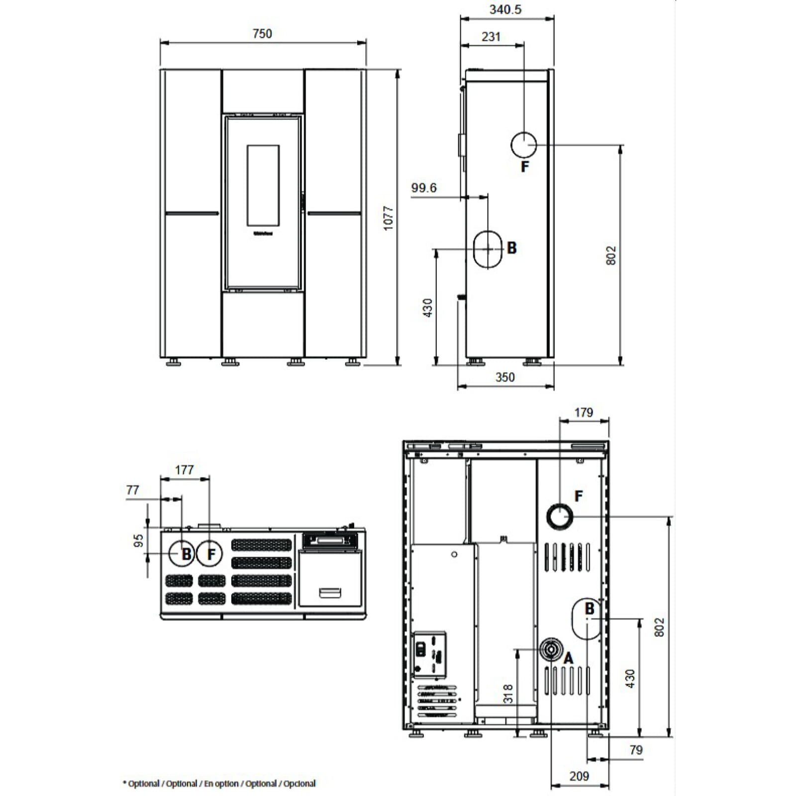 Pelletofen La Nordica Extraflame Marilena Plus 5.0 16 (kanalisierbar) - 8 kW