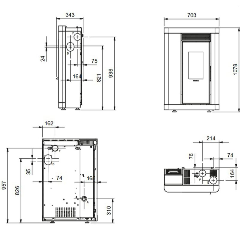 Pelletofen La Nordica Extraflame Annabella Ad Evo - 9 kW (kanalisierbar)