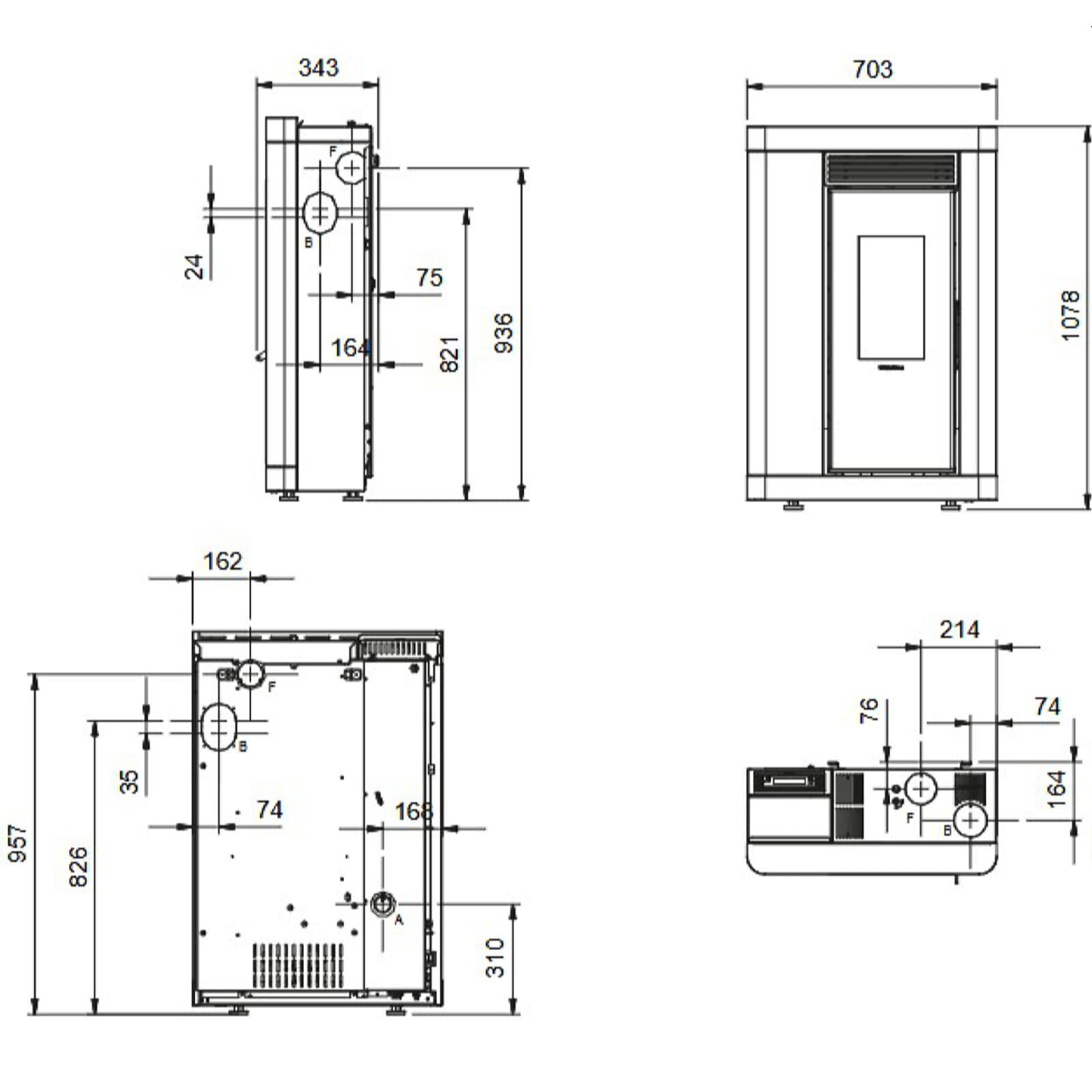 Pelletofen La Nordica Extraflame Annabella Ad Evo - 9 kW (kanalisierbar)