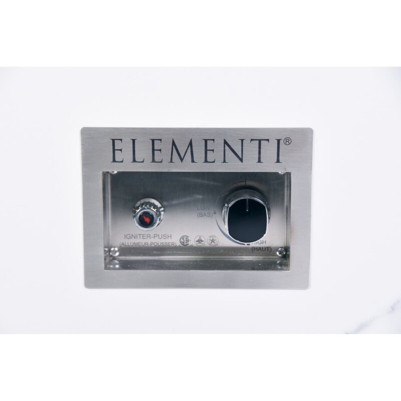 Loungetisch mit Gas Feuerstelle Elementi+ Bianco in Marmor- Optik, Bianco Weiß