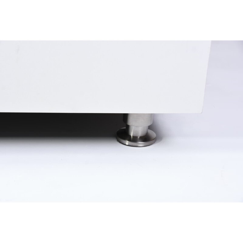 Loungetisch mit Gas Feuerstelle Elementi+ Bianco in Marmor- Optik, Bianco Weiß