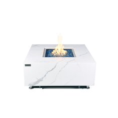 Loungetisch mit Gas Feuerstelle Elementi+ Bianco in...