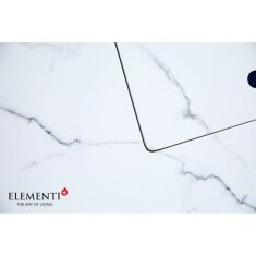 Loungetisch mit Gas Feuerstelle Elementi+ Bianco in Marmor- Optik, Bianco Wei&szlig;