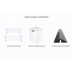 Loungetisch mit Gas Feuerstelle Elementi+ Bianco in Marmor- Optik, Bianco Wei&szlig;