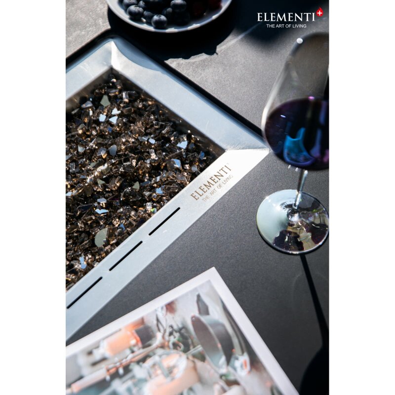 Loungetisch mit Gas Feuerstelle Elementi+ Varna, Marmor- Design, Bulgarien Black