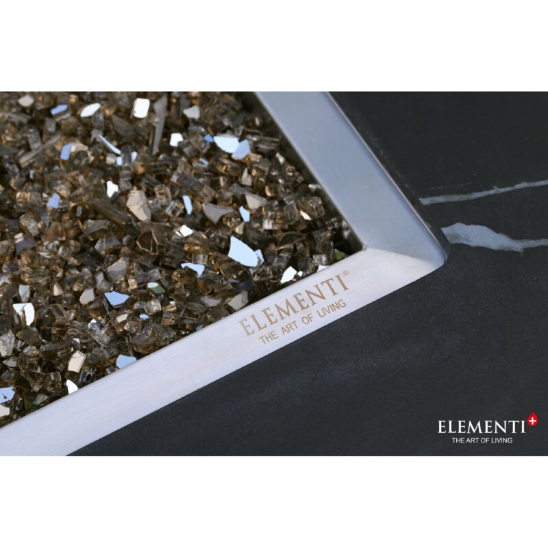 Loungetisch mit Gas Feuerstelle Elementi+ Varna, Marmor- Design, Bulgarien Black