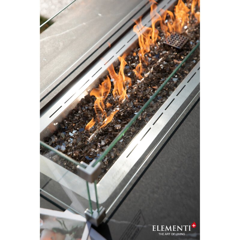 Loungetisch mit Gas Feuerstelle Elementi+ Varna, Marmor- Design, Bulgarien Black