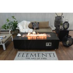 Loungetisch mit Gas Feuerstelle Elementi+ Varna, Marmor- Design, Bulgarien Black