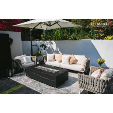 Loungetisch mit Gas Feuerstelle Elementi+ Varna, Marmor- Design, Bulgarien Black