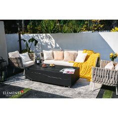 Loungetisch mit Gas Feuerstelle Elementi+ Varna, Marmor- Design, Bulgarien Black
