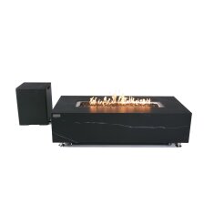 Loungetisch mit Gas Feuerstelle Elementi+ Varna, Marmor- Design, Bulgarien Black