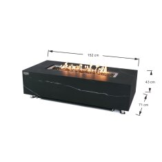 Loungetisch mit Gas Feuerstelle Elementi+ Varna, Marmor- Design, Bulgarien Black