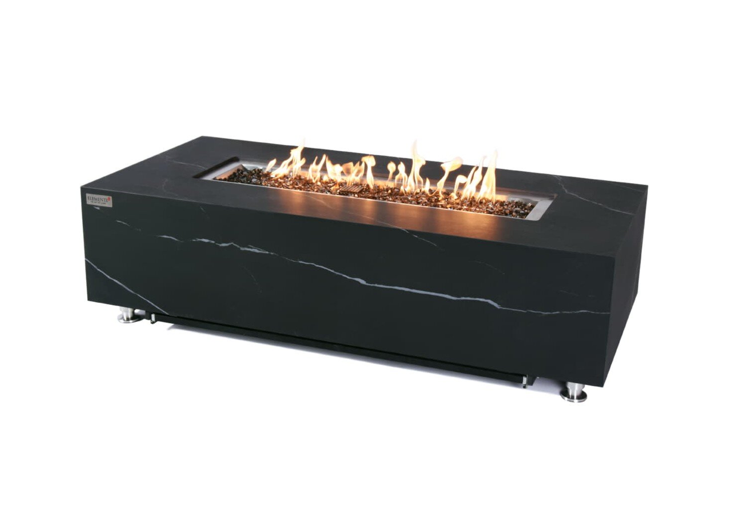 Loungetisch mit Gas Feuerstelle Elementi+ Varna, Marmor- Design, Bulgarien Black