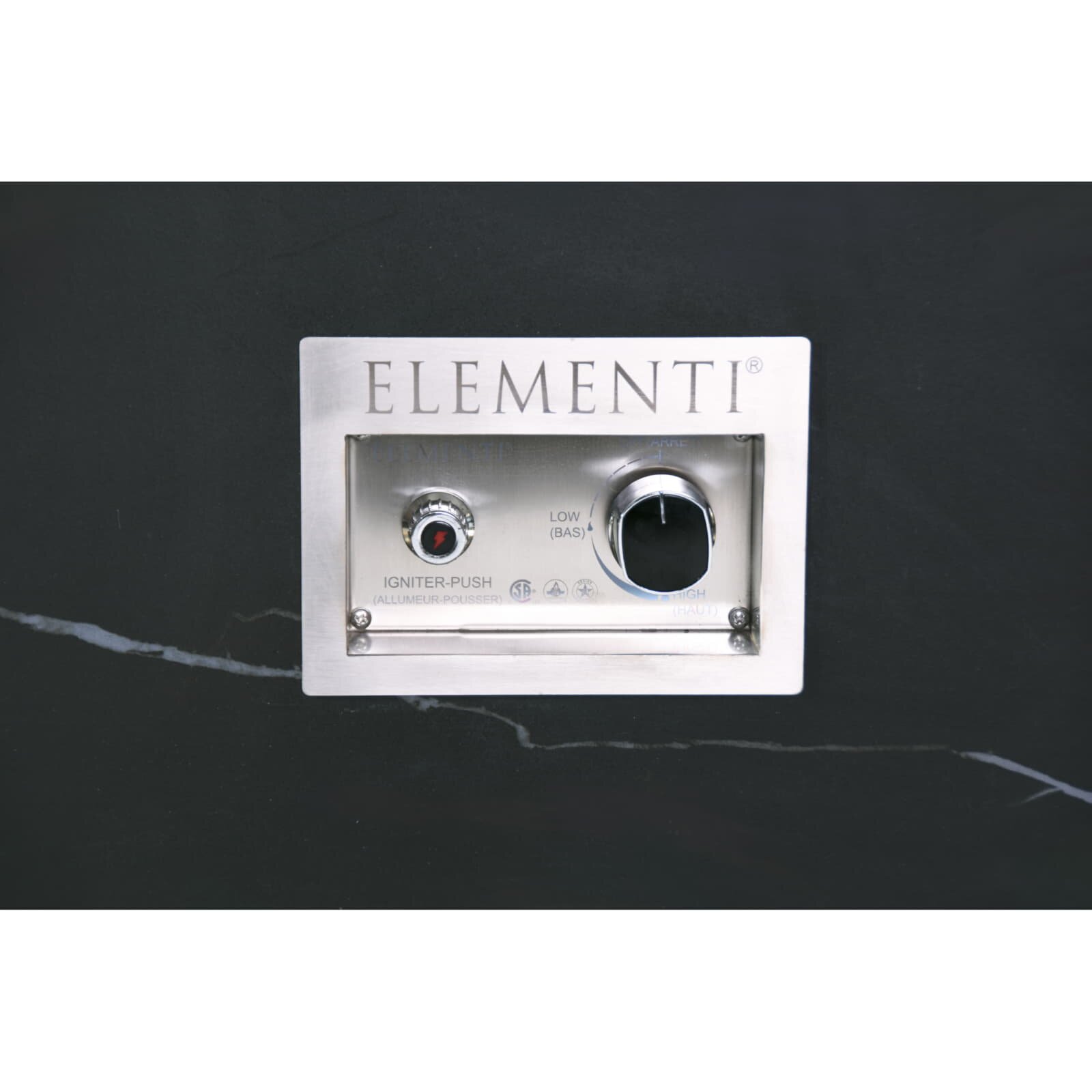 Loungetisch mit Gas Feuerstelle Elementi+ Varna, Marmor- Design, Bulgarien Black