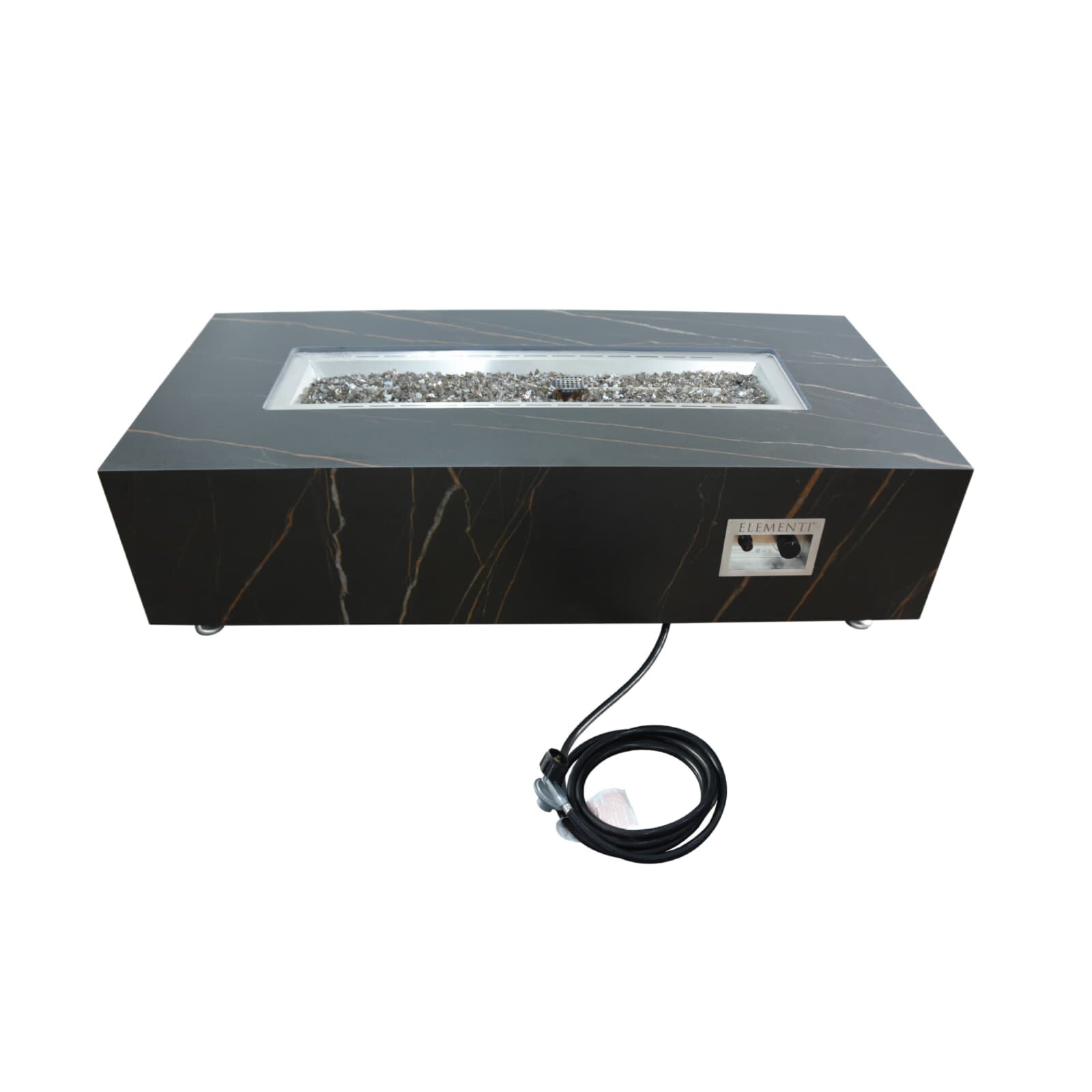 Loungetisch mit Gas Feuerstelle Elementi+ Varna, Marmor- Design, Bulgarien Black