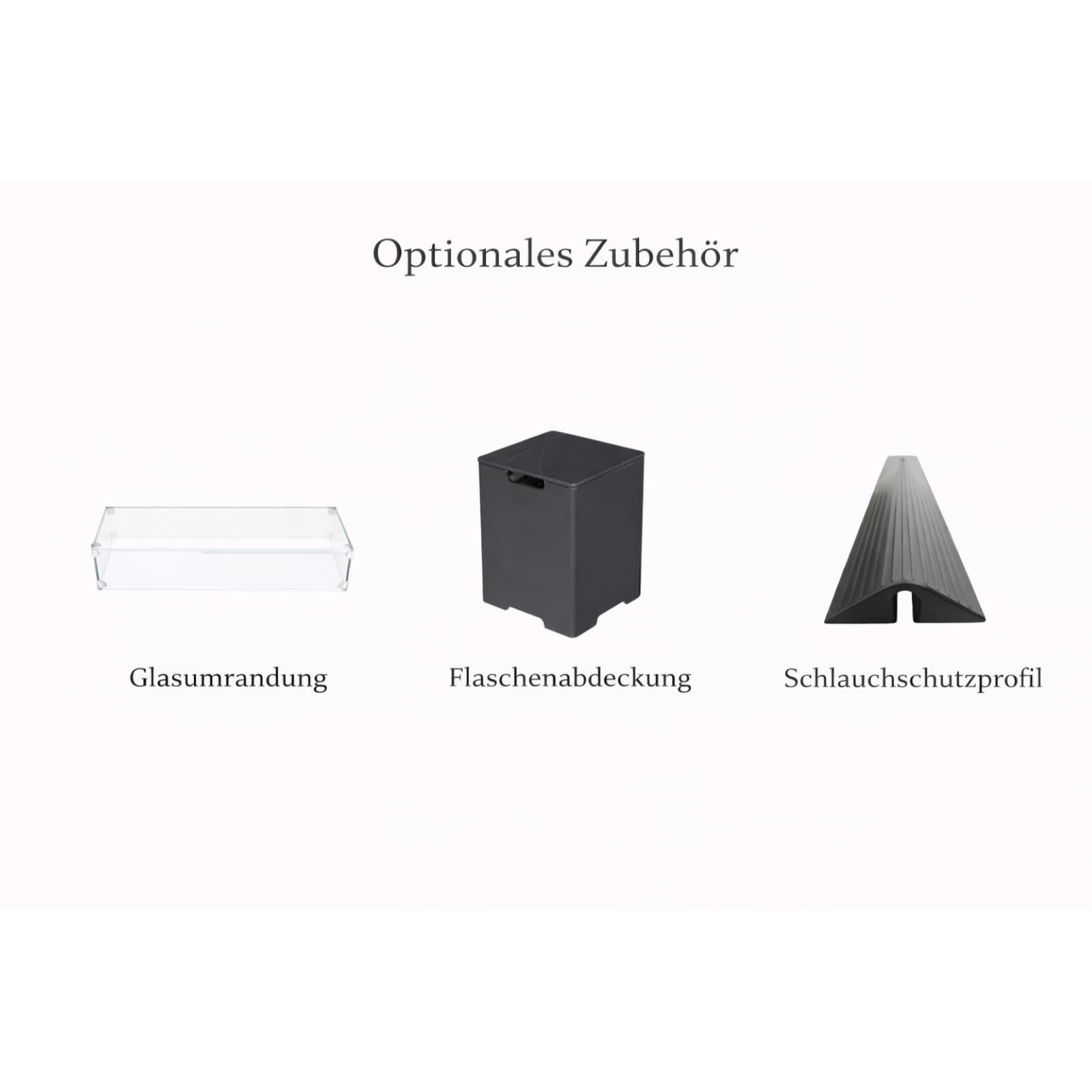 Loungetisch mit Gas Feuerstelle Elementi+ Varna, Marmor- Design, Bulgarien Black