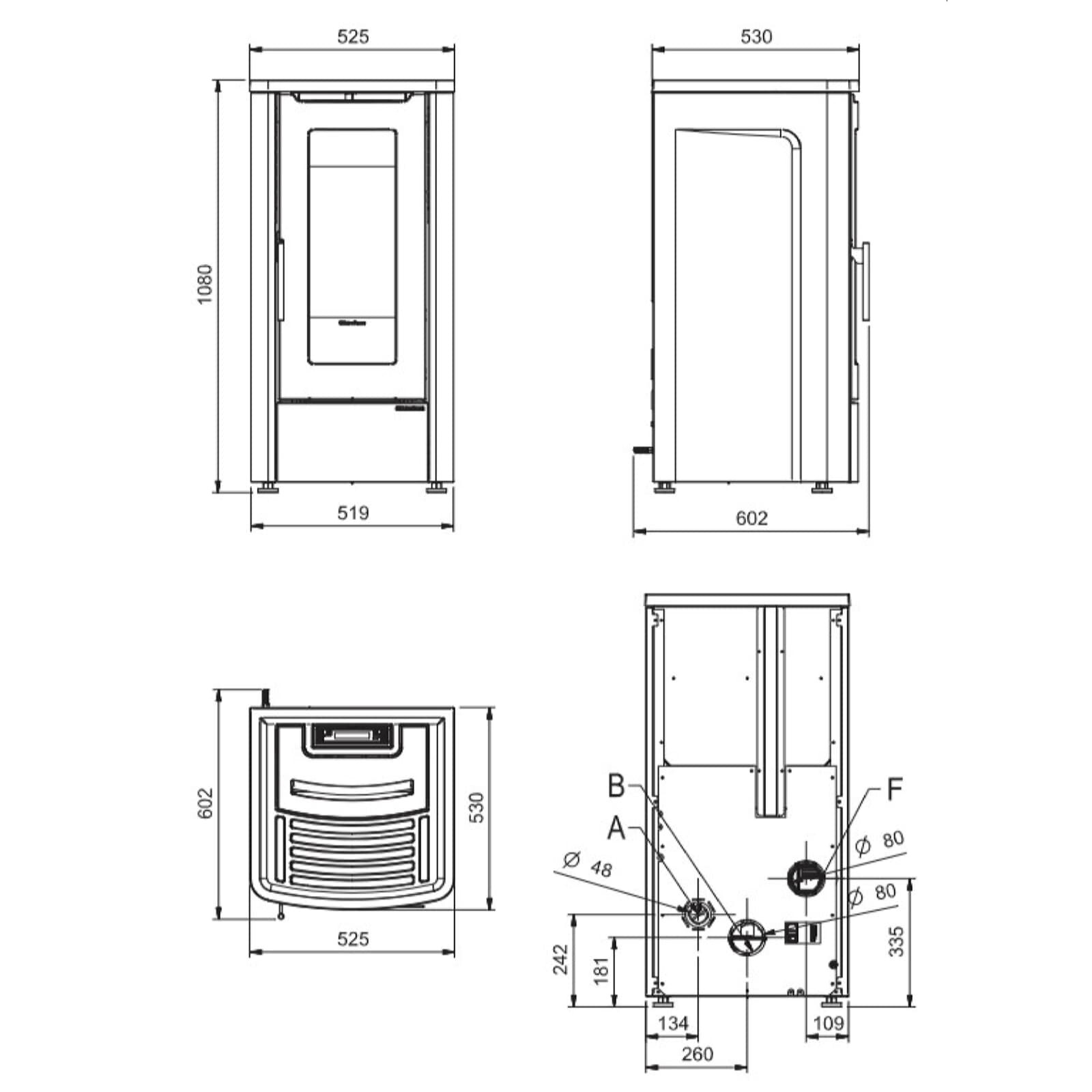 Pelletofen La Nordica Extraflame Dahiana Plus VFS (kanalisierbar) - 10 kW