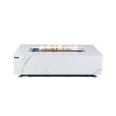 Loungetisch mit Gas Feuerstelle Elementi+ Carrara,...
