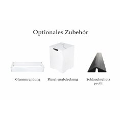 Loungetisch mit Gas Feuerstelle Elementi+ Carrara, Marmor- Design, Bianco Wei&szlig;