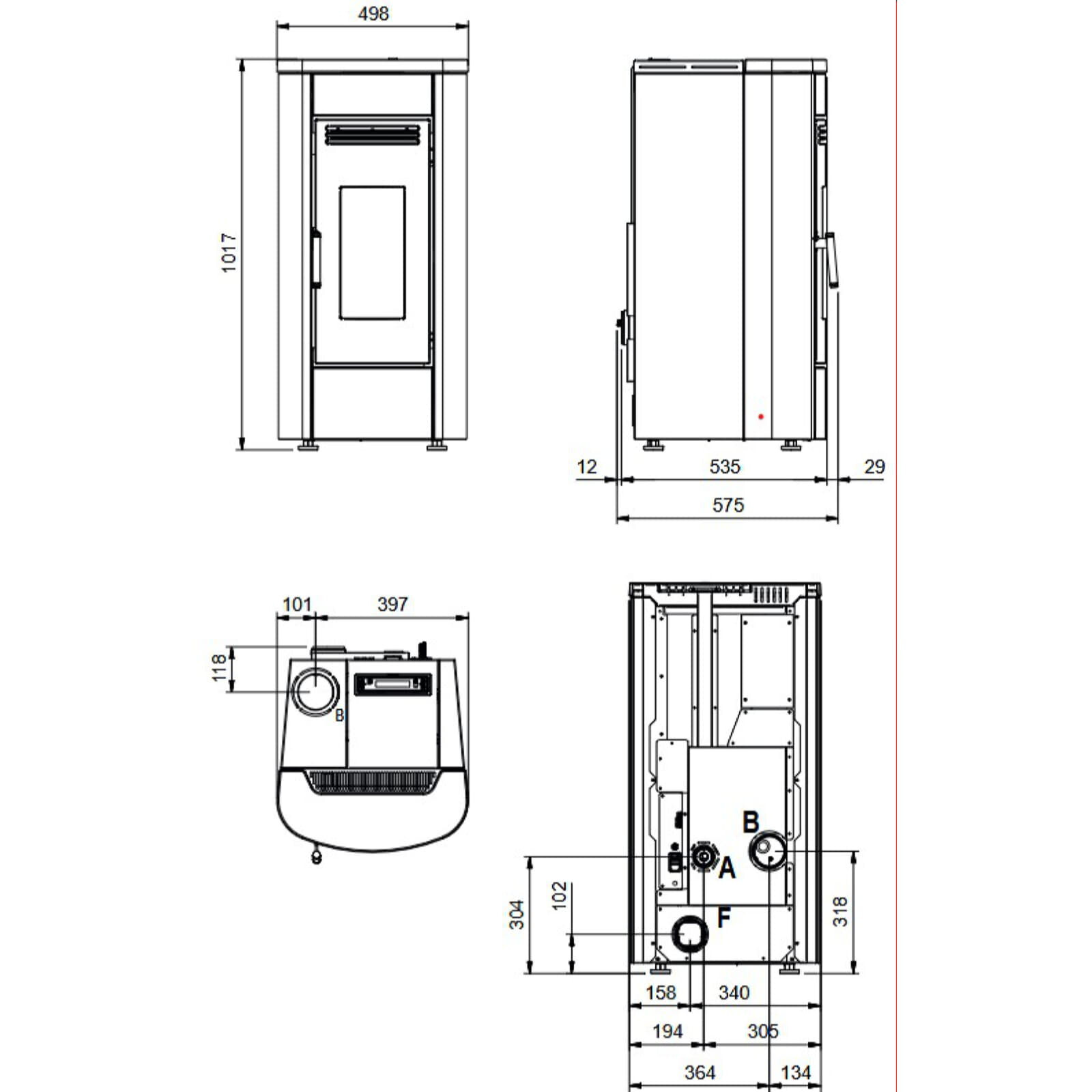 Pelletofen La Nordica Extraflame Klaudia Plus 5.0 Evo (kanalisierbar) - 8 kW