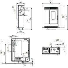 Pelletofen La Nordica Extraflame Souvenir Plus Petra 5.0 (kanalisierbar) - 10 kW - Naturstein