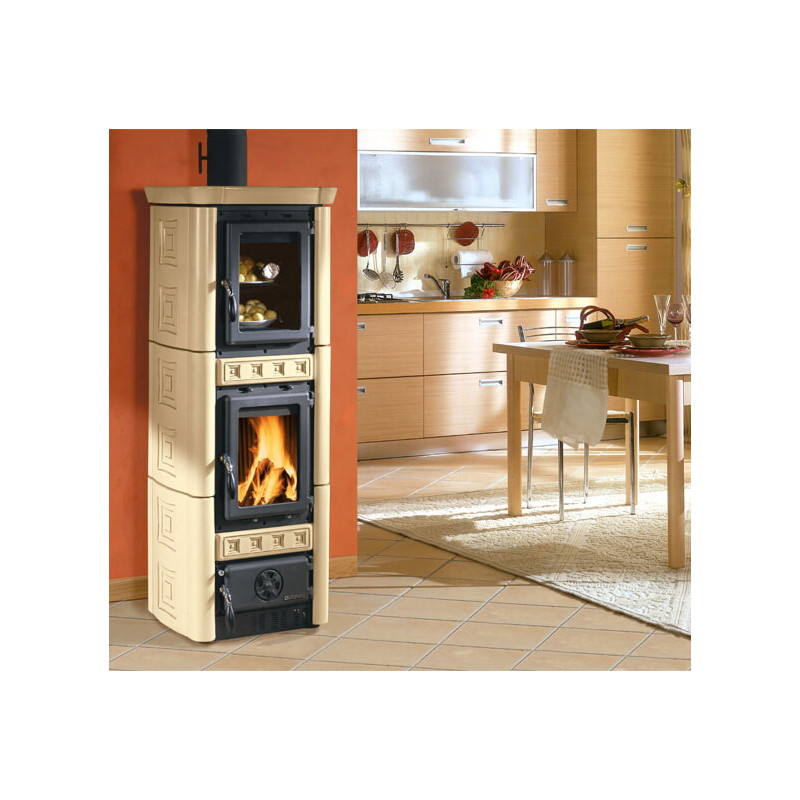 Kaminofen La Nordica Gaia Forno Pergamentbeige - 6 KW - B-Ware