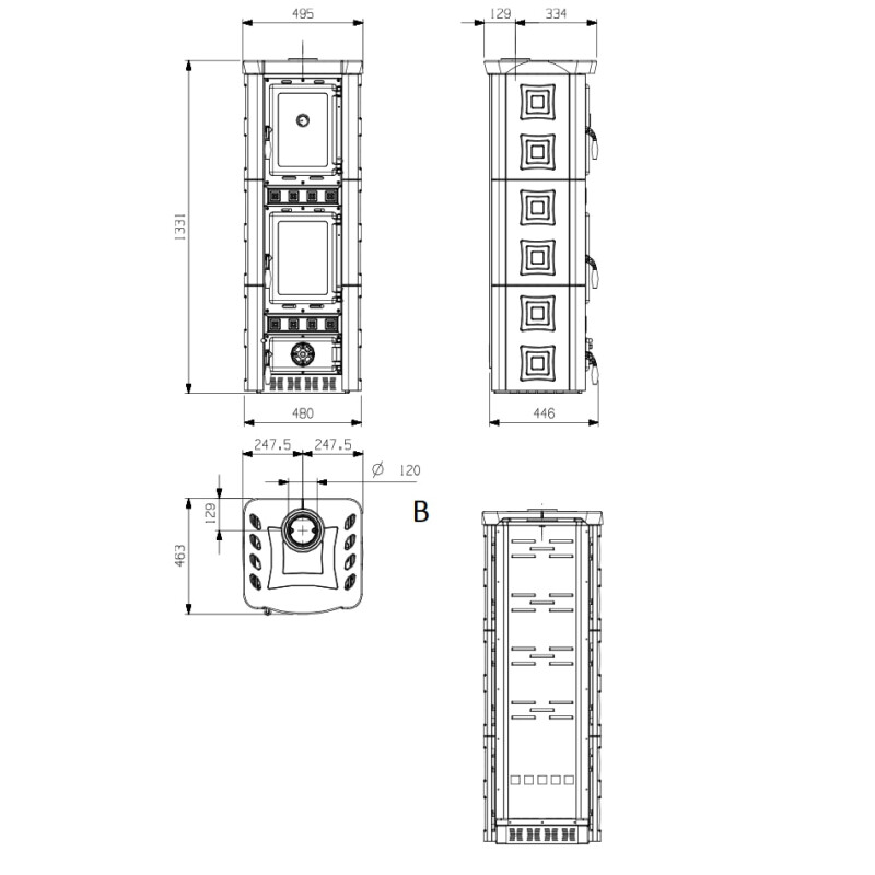 Kaminofen La Nordica Gaia Forno Pergamentbeige - 6 KW - B-Ware