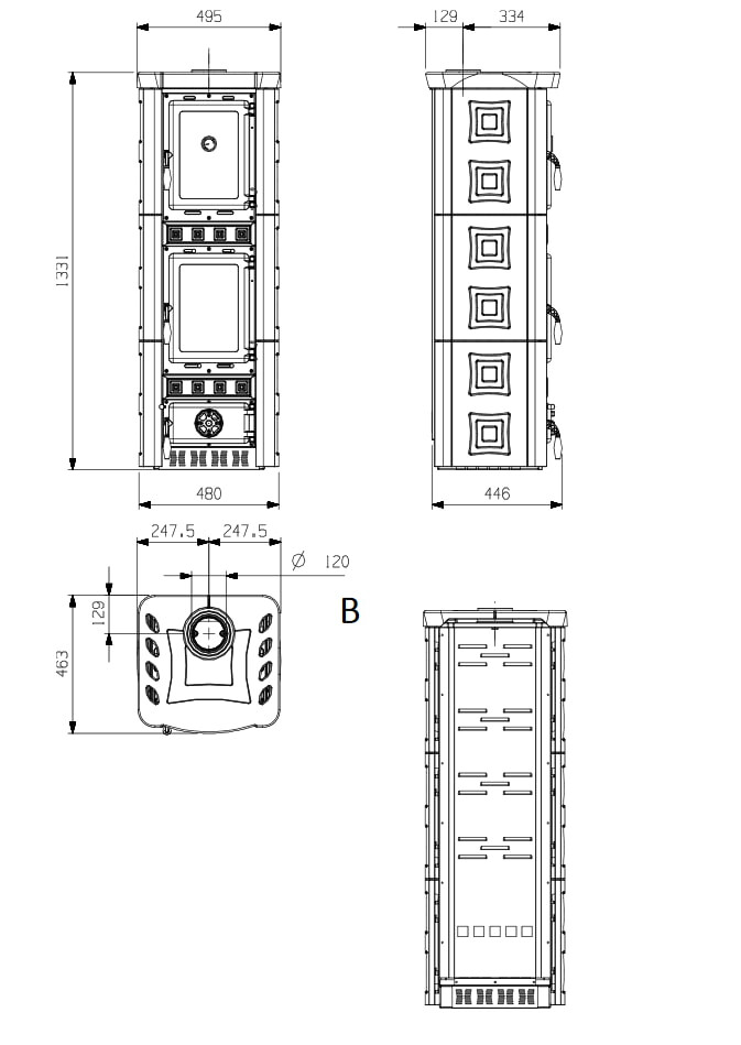 Kaminofen La Nordica Gaia Forno Pergamentbeige - 6 KW - B-Ware
