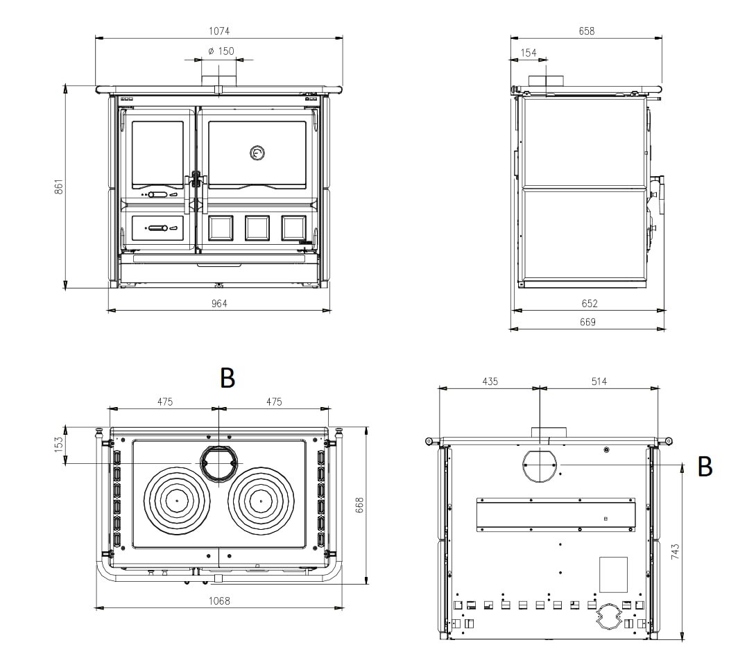 Küchenherd La Nordica Rosa XXL Petra Naturstein - 8,5 kW - BRENNGERÄT