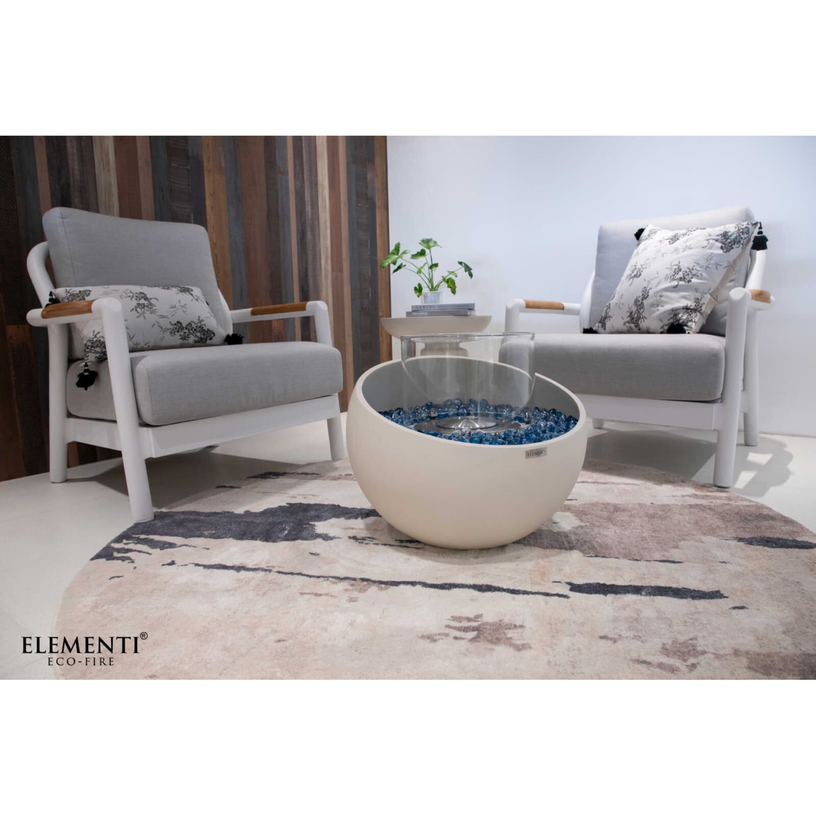 Bio Ethanol Feuerstelle Elementi Firenze S, Cremeweiß