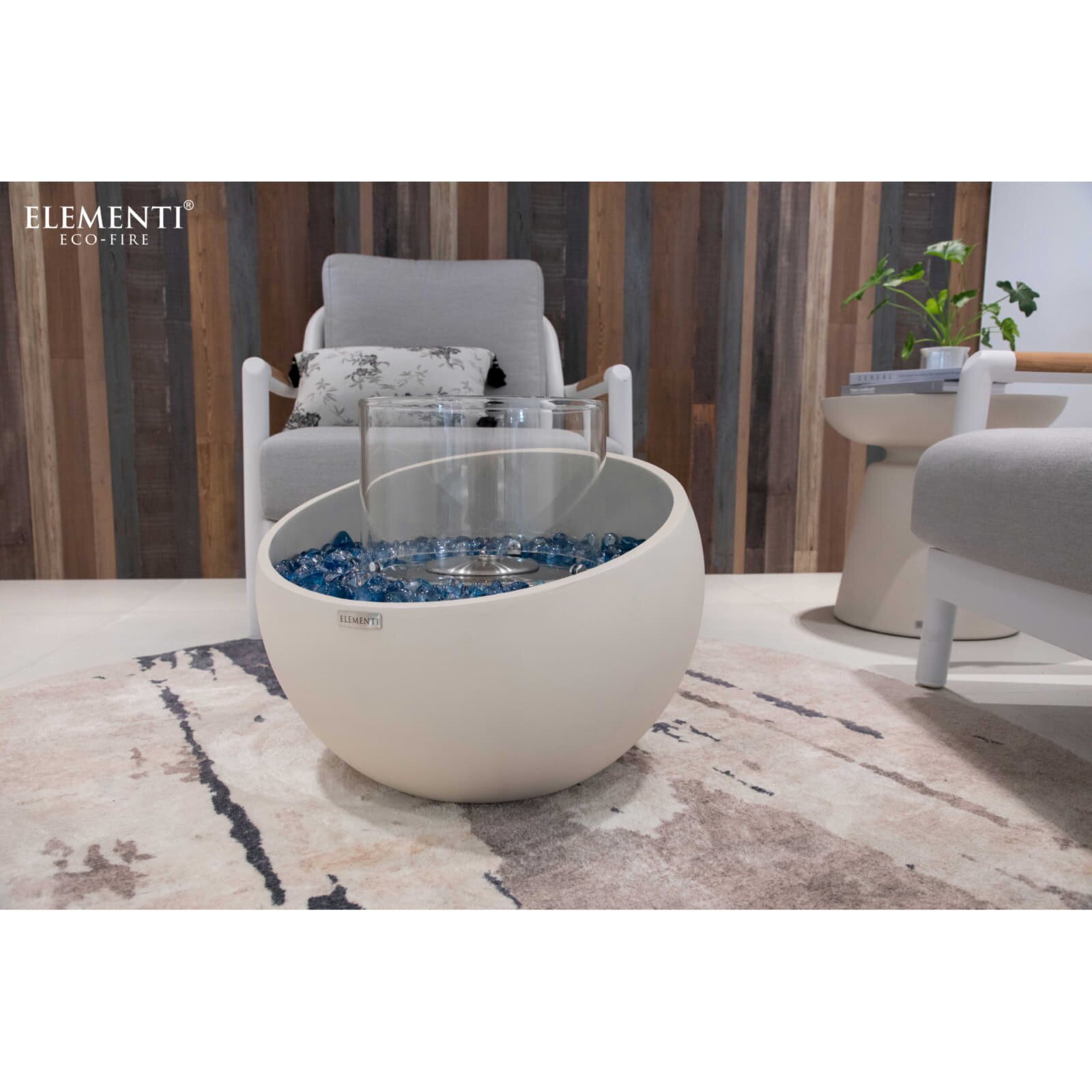 Bio Ethanol Feuerstelle Elementi Firenze S, Cremeweiß