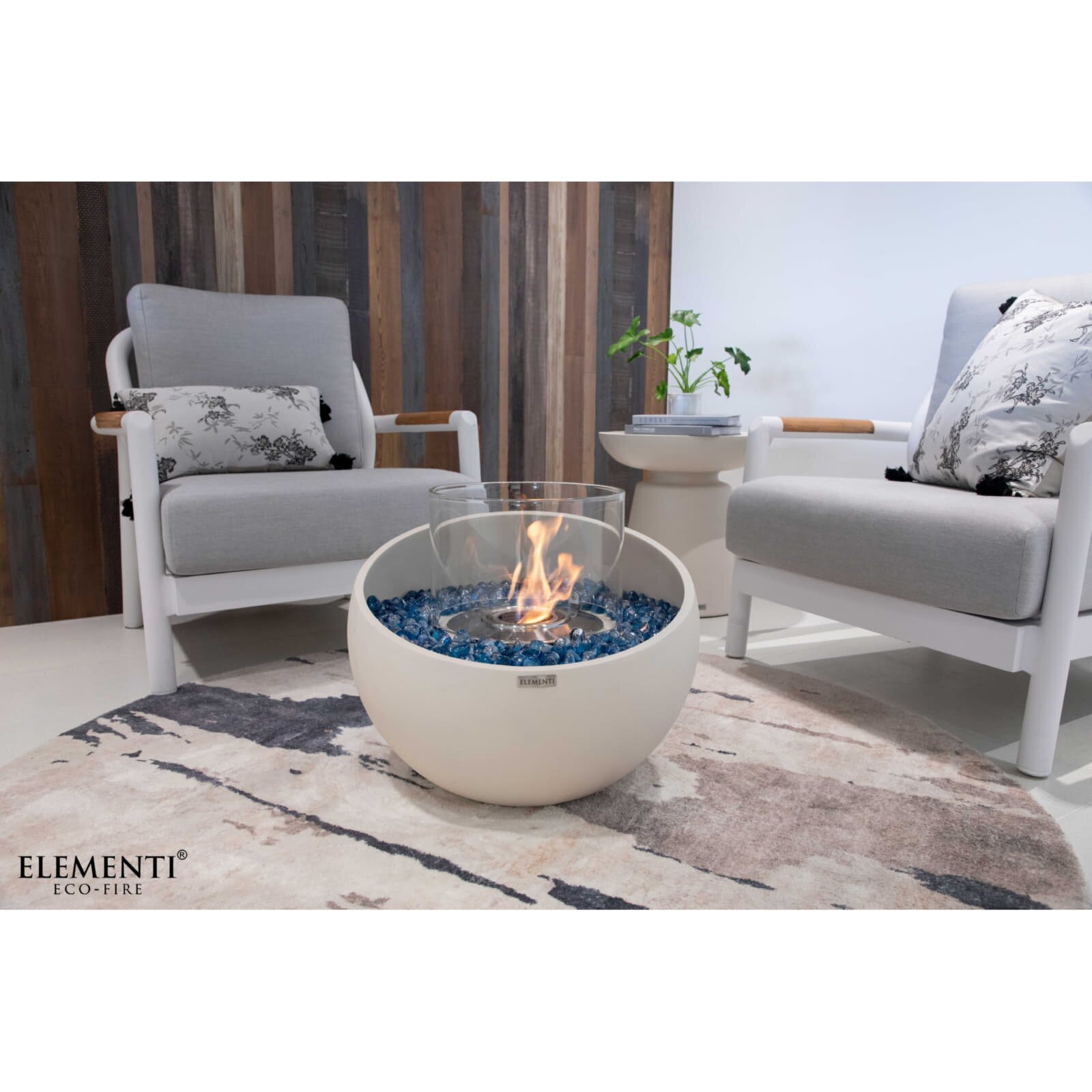 Bio Ethanol Feuerstelle Elementi Firenze S, Cremeweiß